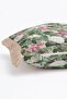 Botanical Garden White Floral and Green Leaf Pattern Fringed Throw Pillow Cover - 6