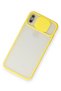 Ilkeshop New iPhone XS Max Case Palm Frosted Camera Sliding Silicone (103533) - Yellow - 3