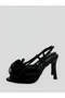 Sorın Women's Transparent Tulle Geometric Floral Buckle Pointed Toe Open Front Leather Detailed Thin High Heeled Shoes 10 cm - 2