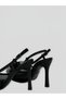 Sorın Women's Transparent Tulle Geometric Floral Buckle Pointed Toe Open Front Leather Detailed Thin High Heeled Shoes 10 cm - 7
