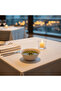 Solecasa Off-White Round Ceramic Salad Bowl with Gold Rim - 5.5 Inch - 3