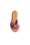 Nira Purple Genuine Leather Women's Slippers - 5