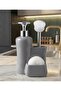 Porcelain Countertop Liquid Soap Dispenser Set with Brush and Sponge 550 ml - 2