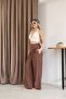 Pareo Detailed Palazzo Trousers Brown