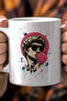 Pop Art Sculpture Patterned 330ml Printed White Ceramic Mug Cup