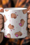 330ml Printed White Ceramic Mug Cup with Cute Teddy Bear Heart Pattern