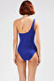 Women's Swimsuit One Shoulder Covered Regular Fit with Accessories Without Underwire Plain Pattern Sleeveless Knitted Raschel Stylish - 5