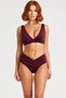 Women's Bikini Set Draped Triangle Covered Underwireless V-Neck High Waist Brazilian Cut Sleeveless Raschel - 4