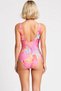 Women's Swimsuit V-Neck Covered Tie Detailed Floral Patterned Sleeveless Regular Fit Raschel Knitted Sports - 5