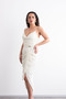 Strappy Collar, Sparkling, Brooch Detailed, Slit, Stylish Evening Dress - 5
