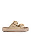 Beige Lightweight Double-Strapped Women's Slippers Pc-55813 Z - 3