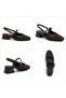 Open Back Buckle Short Block Heeled Women's Shoes - 4