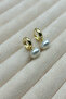 Pearl Detailed Gold Color Women's Set Earrings - 5