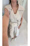 Siteros Beige Linen Vest and Pants Set - 2
