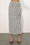 Women's Slit Polka Dot Skirt 8082 - White - 4