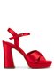 Women's Faux Leather Red Heeled Shoes