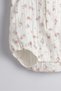 Floral Printed Muslin Fabric 100% Cotton Baby and Children's Bodysuit (Dried Rose Flower) - 3