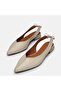 Large size women's genuine leather flats 41-42-43-44 beige leather - 4