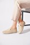 Sorter elastic flower laser base stitched leather orthopedic women's shoes beige skin - 2