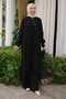 Black Buttoned Tunic Trousers Suit - 2
