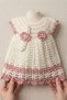Lif İpi Used Hand Knitted Baby Girl Dress |   Bandana with Pink Flower Detail, Soft and Comfortable |   Baby Gift - 2