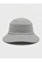 Women's Gray Wide Brim Summer Hat |   Adjustable Visor Cap with Bow Detail - 2