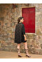 Black Heart Print Collar Neck Mini Dress - 6