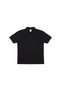 Black Unisex Polo Collar Short Sleeve T-Shirt Basic, Work, School Wear - 3