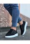 Jy026 Astor Men's Casual Elastic Leather Sports Sneaker Shoes Cbt - Black - 3