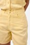 Women's Light Yellow 6S6-108 Relax Fit Belt Detailed 100% Cotton Denim Shorts - 7