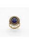 Bronze Vintage Women Ring Authentic Copper Jewelry Purple Crystal Stone Round Cut Victorian Adjustable
