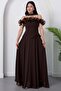Strapless Collar Ruffle Chiffon Dress Drp562 - 7