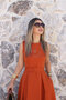 Tile Halter Neck Belted Flared Dress - 3