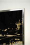 Gold Foil and Black, Beige Toned Glass Table - Silver Metal Framed Table for Home, Business, and School - 4