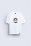 Cowboy Cow Print Crew Neck White T-Shirt T-Shirt