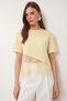 Lace Detailed Oversize Knitted T-Shirt Lcr0125 Yellow - 3