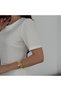 Ecru Short Sleeve Stoned Ruffle Dress - 5