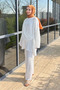 Double-Breasted Tie Suit - White