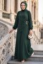 فستان أيروبين بمشبك جانبي كاكي HM2914 - 8