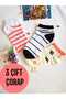3 Pairs of Booties Socks ✦   Seamless ✦   Kisa Konç Women's Socks ✦   36-40 ✦   Mixed Patterned - 3