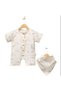 Boy Baby & Child 6/12/18 Months Lucky Day Printed Buttoned Muslin Jumpsuit Scarf Set - 2
