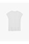 Cap Sleeve Crew Neck Lace Detailed T-Shirt - 5