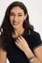 Women's Slim Fit Cotton Polo Collar Short Sleeve Black T-Shirt - 6