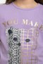 Girl's Crew Neck Short Sleeve Printed T-Shirt 11273 - 5