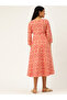 Floral Print A-Line Shirt Midi Dress - 3