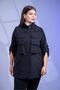 Women's Plus Size Trench Coat with Pocket Detail - 7
