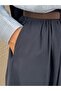 Seniha Gathered Double Pocket Belted Skirt-Pa203 Navy Blue - 4