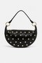Women's Half Moon Staple Detailed Double Strap Stylish Shoulder Bag