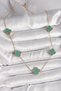 316L Steel Gold Color Chain Green Clover Model Women's Necklace 5886 - Eterna6836-9510 - 2