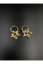 316L Gold Color Zircon Stone Steel Earrings - 4